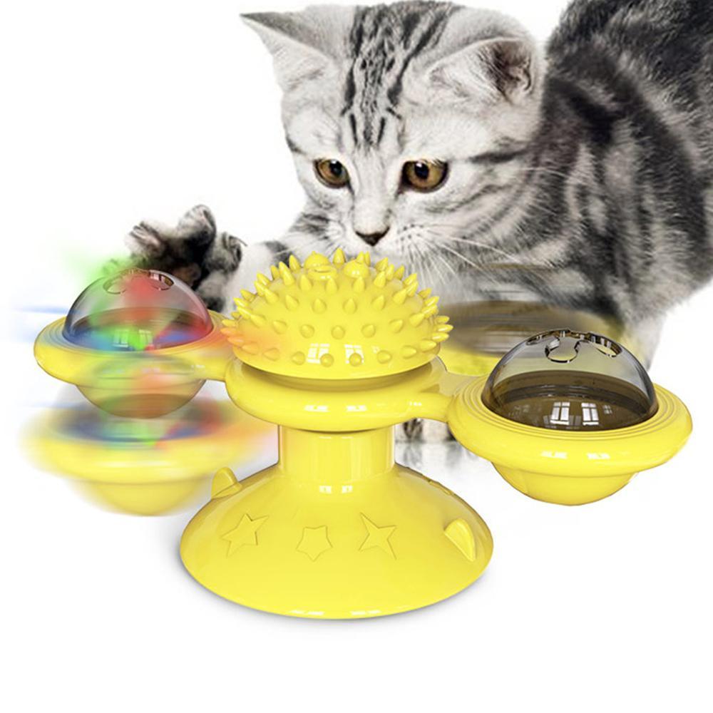 Jouet rotatif pour chat en plastique TPR et PC