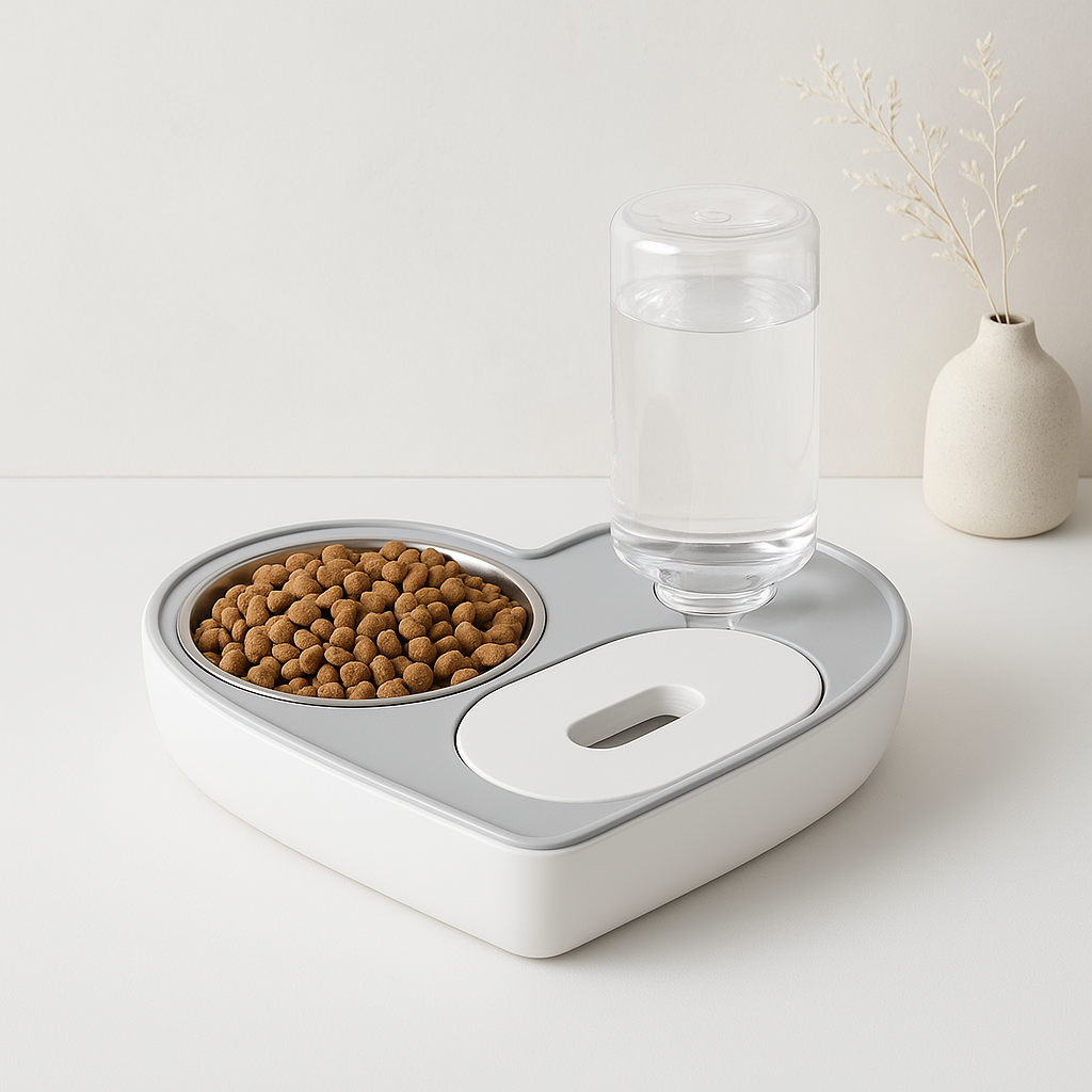 Gamelle 2 en 1 avec distributeur d'eau pour chien et chat
