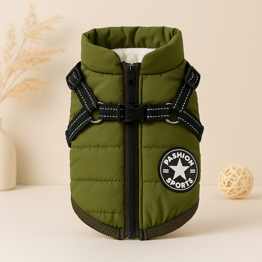 Harnais imperméable pour chien avec veste intégrée