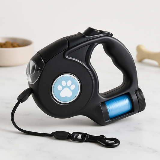 Laisse lumineuse rétractable pour promenade de chien