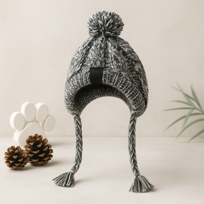 Bonnet tricoté chaud pour chien avec cache-oreilles