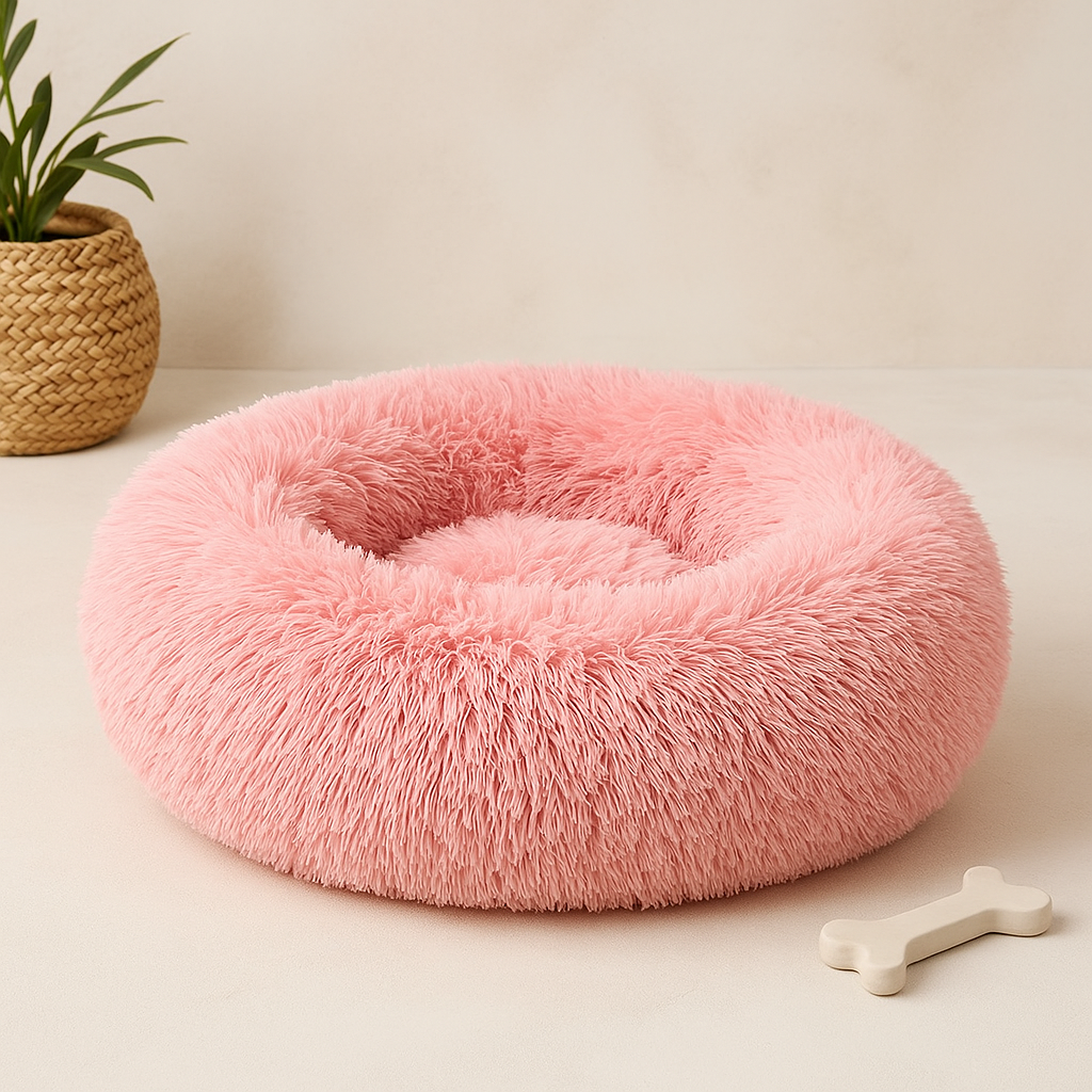 Lit donut apaisant et douillet pour chien et chat