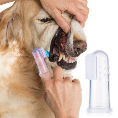 Brosse à dents en silicone pour chien et chat