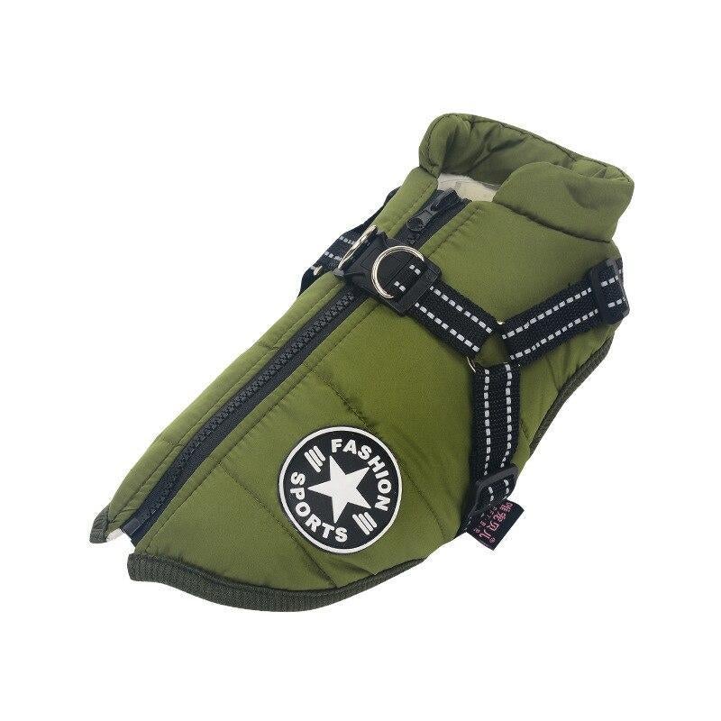 Manteau pour chien doublé en polaire avec harnais intégré