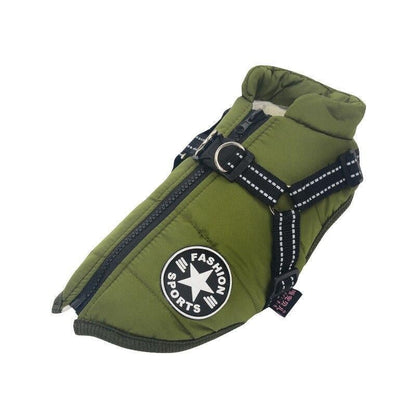 Manteau pour chien doublé en polaire avec harnais intégré