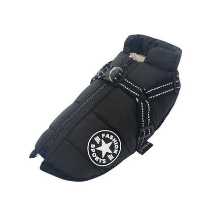 Veste imperméable pour chien avec col coupe-vent