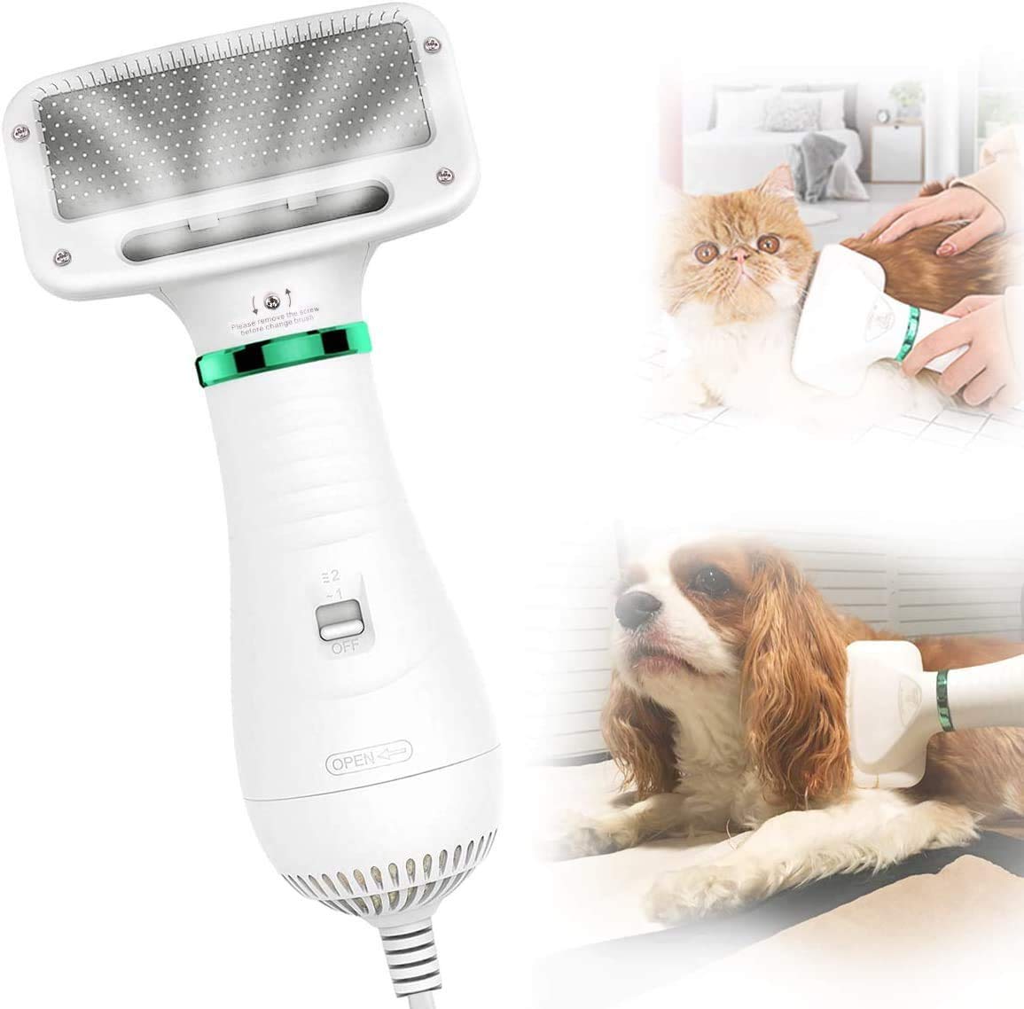 Sèche-poils et brosse de toilettage pour animaux