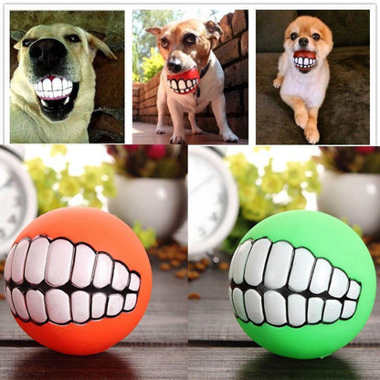 Balle interactive pour chien avec surface rainurée
