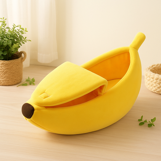 Lit banane douillet pour chien et chat