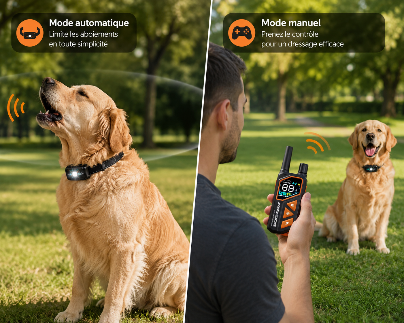 SmartCollar IA™ – Collier Anti-Aboiement Intelligent Sans Douleur & Collier de Dressage pour Chien