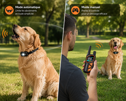 SmartCollar IA™ – Collier Anti-Aboiement Intelligent Sans Douleur & Collier de Dressage pour Chien