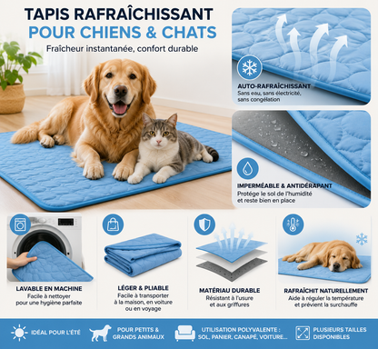 FreshPaw™ – Tapis Rafraîchissant Auto-Refroidissant pour Chien et Chat