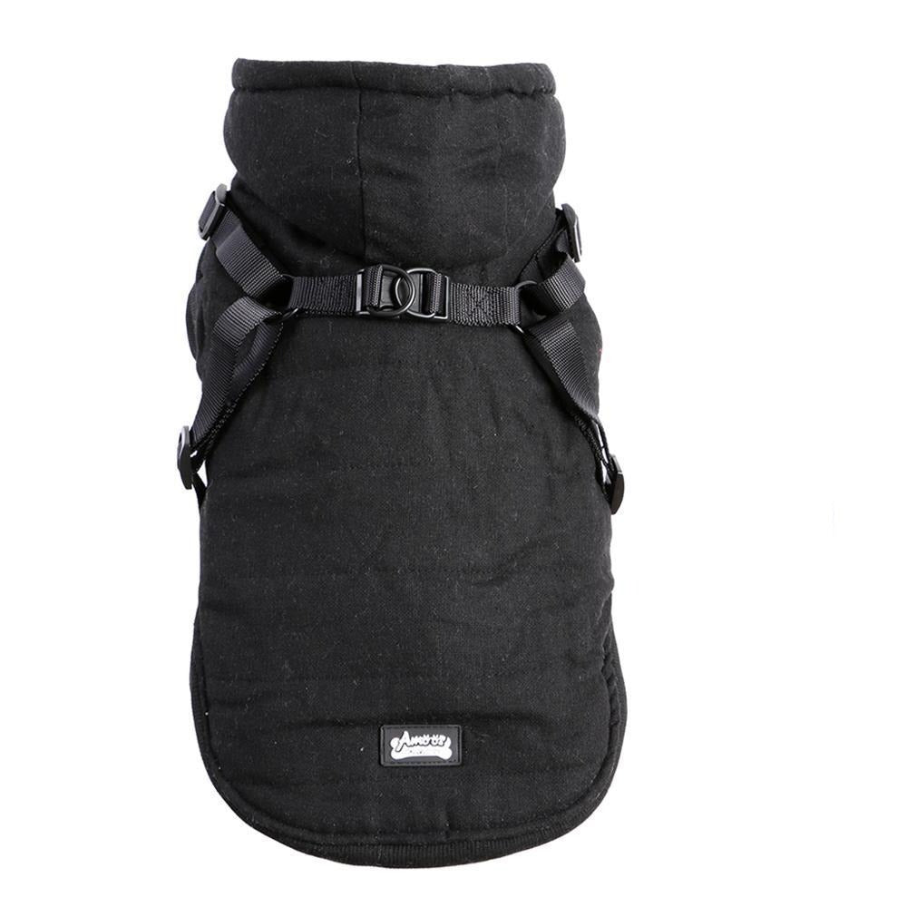 Harnais d'hiver chaud avec fermeture éclair pour chien