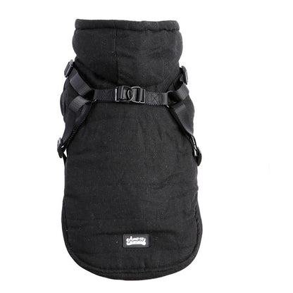 Harnais d'hiver chaud avec fermeture éclair pour chien