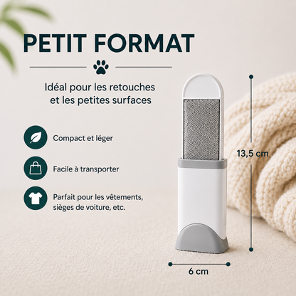 Brosse anti-poils pour animaux petit format de 13,5 cm
