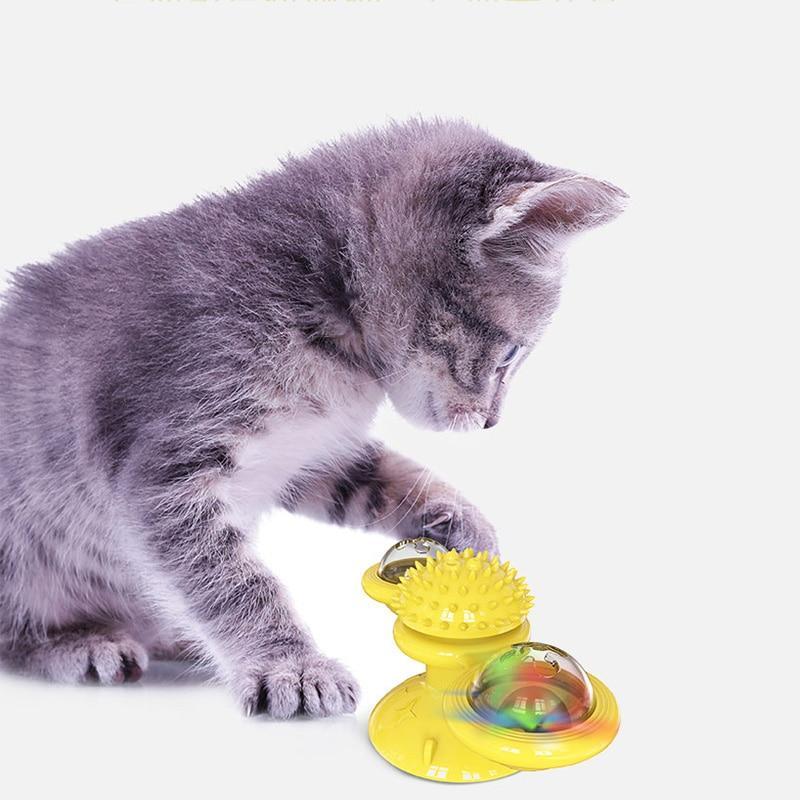 Jouet rotatif pour chat en plastique TPR et PC