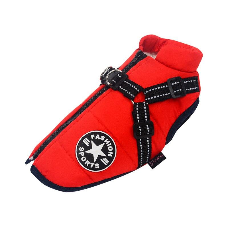 Veste chaude et imperméable avec harnais pour chien
