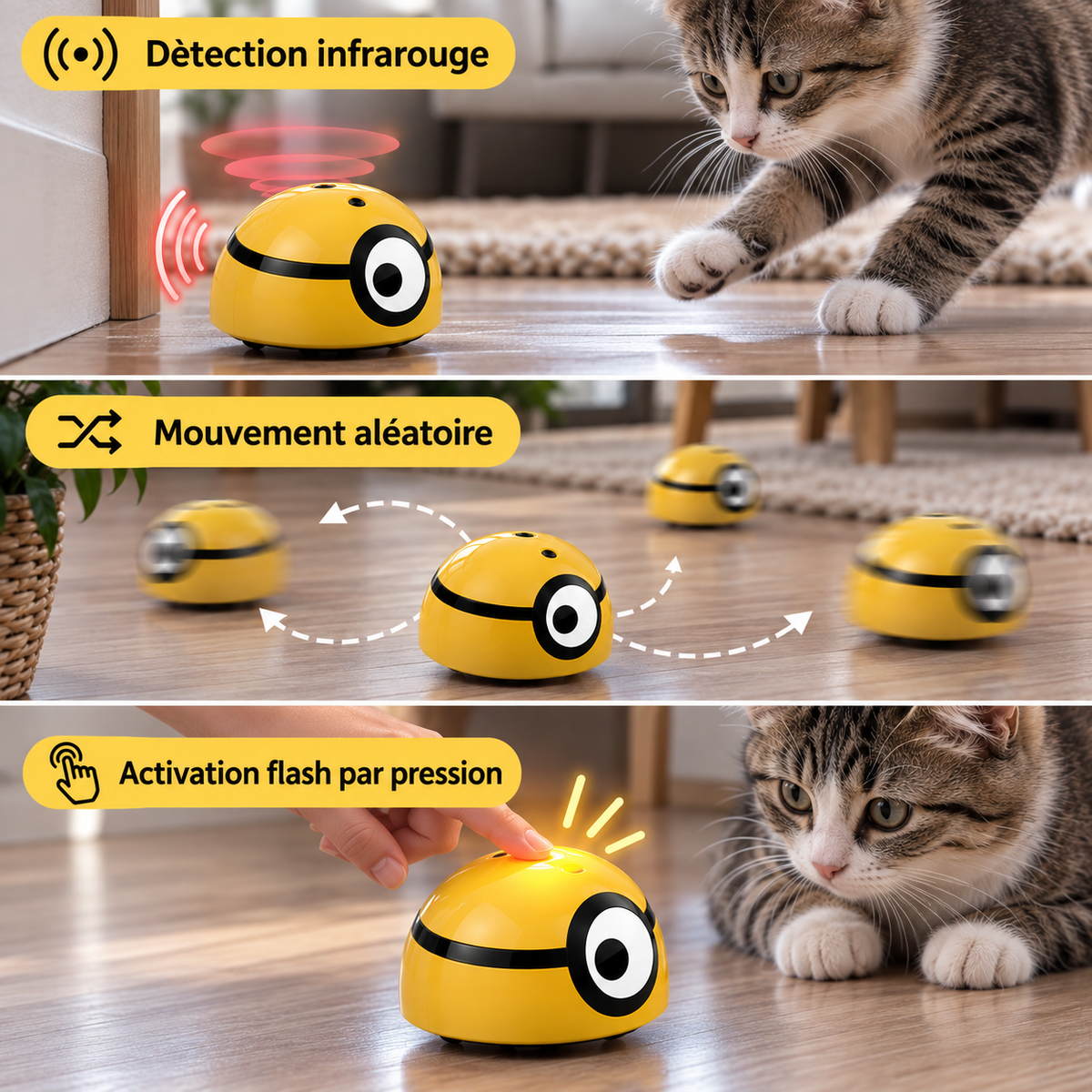 infrarouge
Jouet interactif pour chat avec détection infrarouge et mouvement aléatoire
