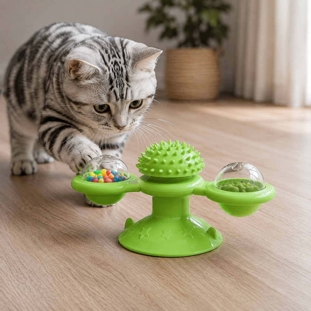 Jouet interactif pour chat disponible en plusieurs couleurs