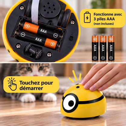 Jouet interactif pour chat fonctionnant avec 3 piles AAA et démarrage par pression