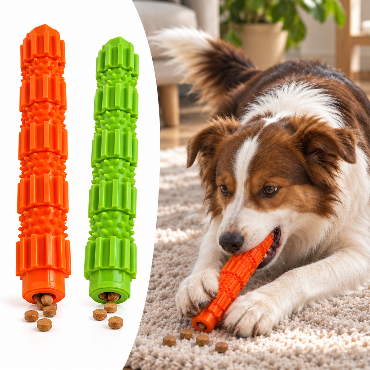 Jouet dentaire à mâcher pour chien avec fonction optionnelle de distribution de friandises