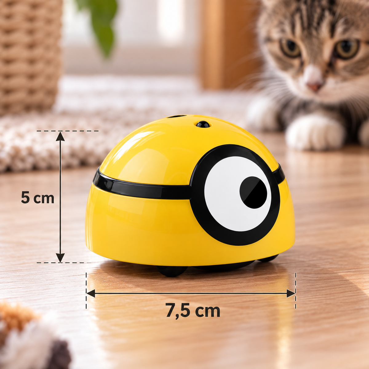 Jouet interactif pour chat de 7,5 cm de longueur et 5 cm de hauteur