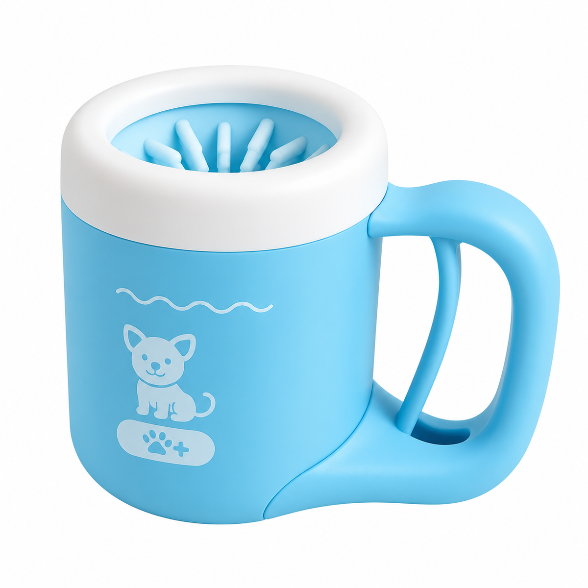 Nettoyeur de pattes pour chien en silicone bleu