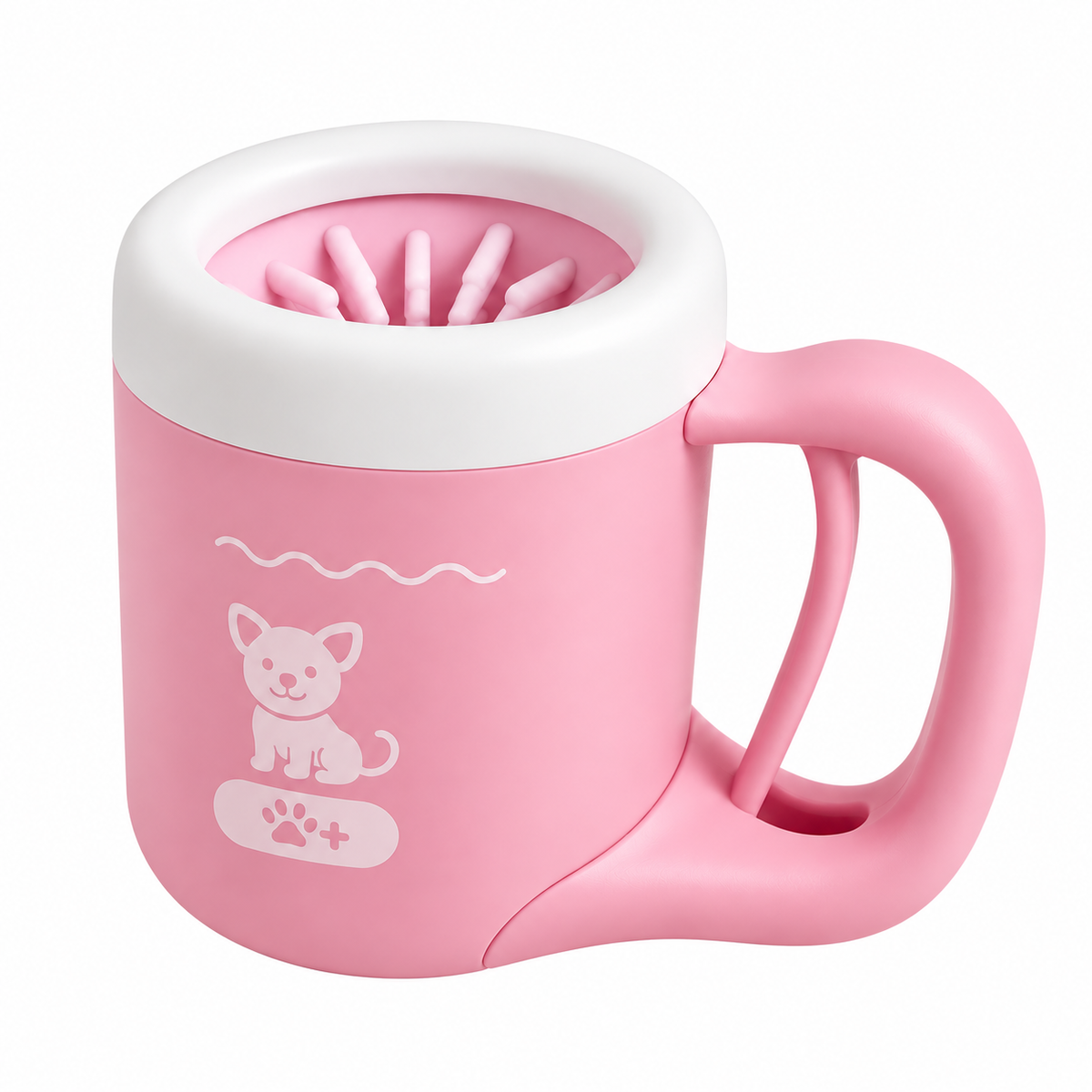 Nettoyeur de pattes pour chien en silicone rose