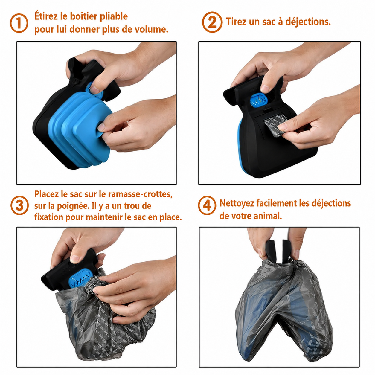 Utilisation d'un ramasse-crotte pour chien avec sac à déjections