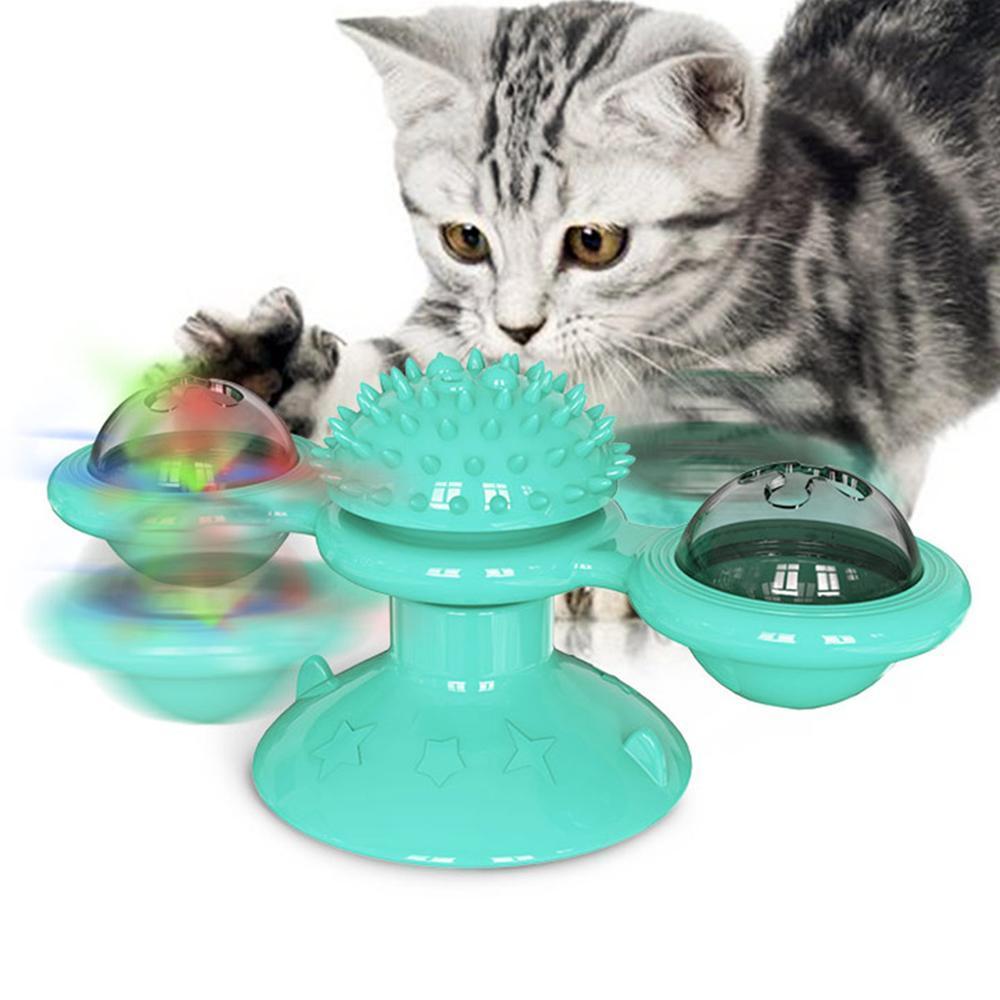Jouet stimulant pour chat avec base à ventouse